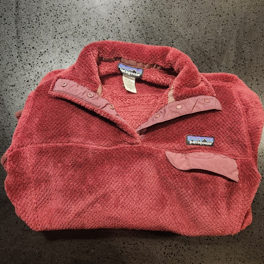 Patagonia Quarter Button-Up Pullover Red Size Medium